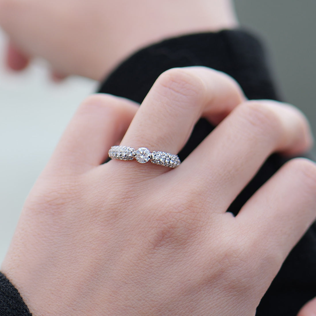 PT900 ダイヤモンド 0.3ct パヴェデザイン リング