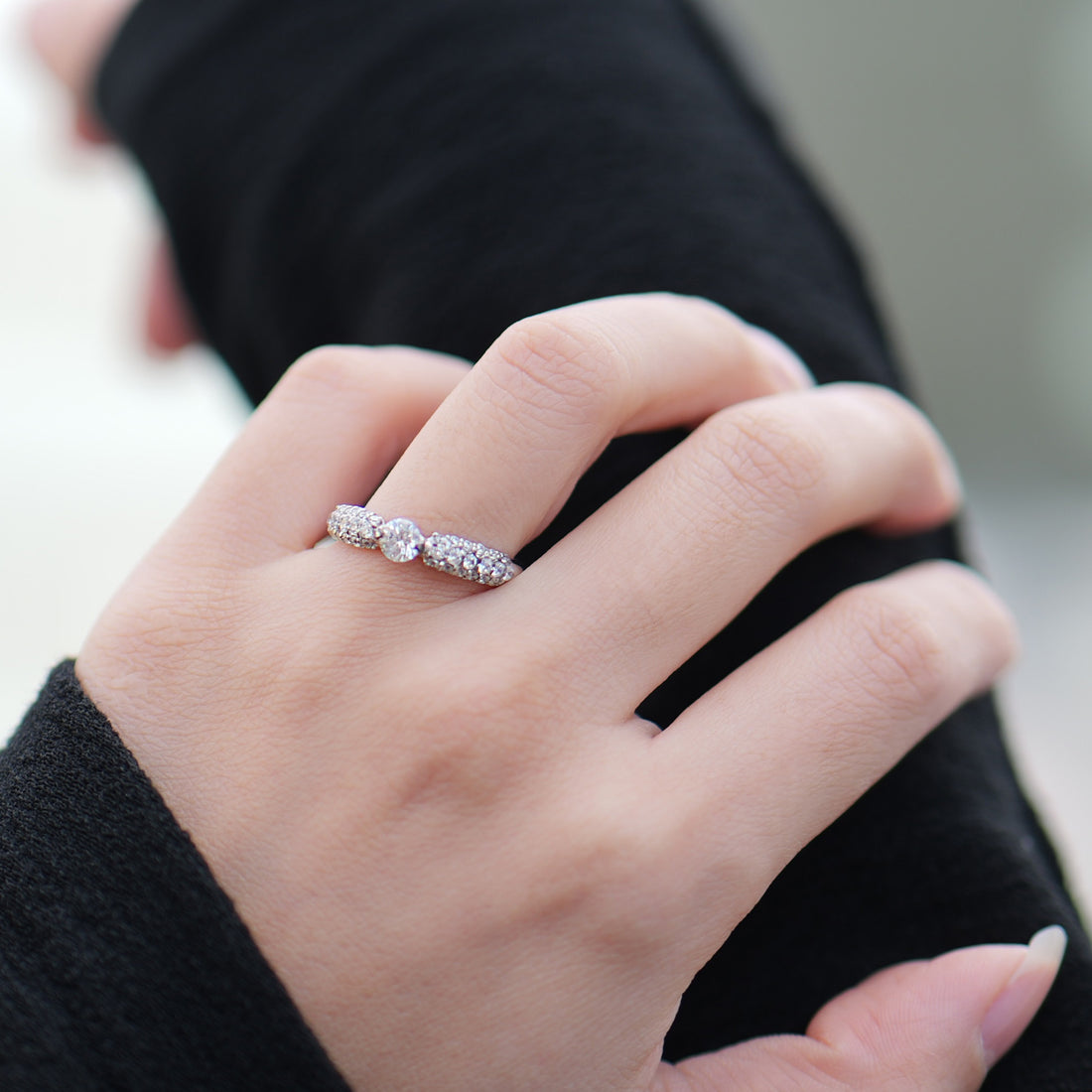 PT900 ダイヤモンド 0.3ct パヴェデザイン リング