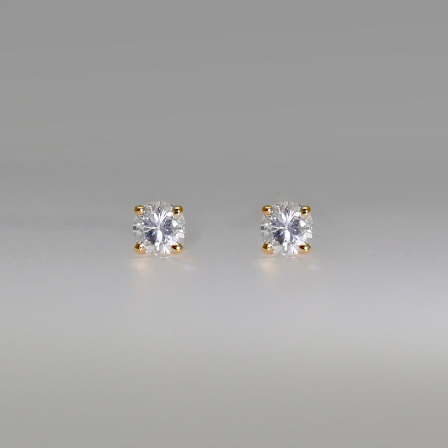 K18 計0.2ct ダイヤモンド 4本爪 ピアス