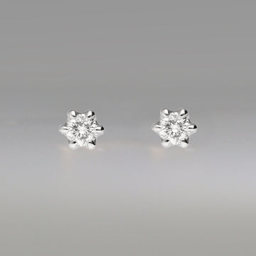 PT900 計0.4ct ダイヤモンド 6本爪 ピアス