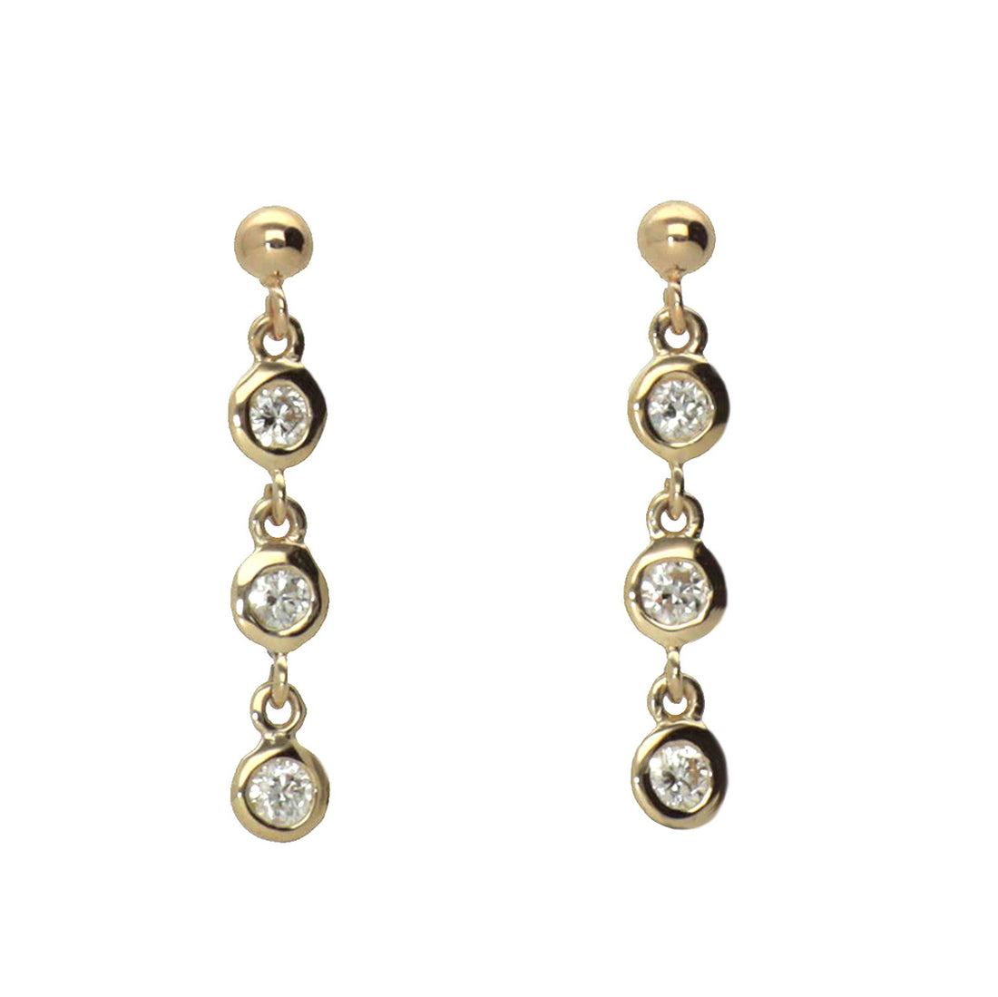 K18 ダイヤモンド 3pc ピアス