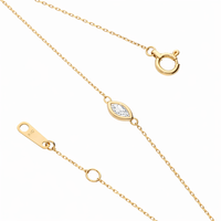 K10 ダイヤモンド 0.1ct 覆輪 マーキスカット ブレスレット