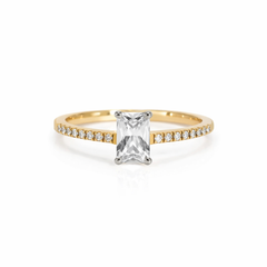 K18 ダイヤモンド0.5ct エメラルドカット エタニティ リング