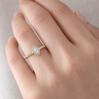 K18 ダイヤモンド0.3ct マーキスカット ヘイロー リング