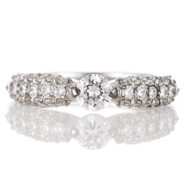 PT900 ダイヤモンド 0.3ct パヴェデザイン リング 鑑別書付