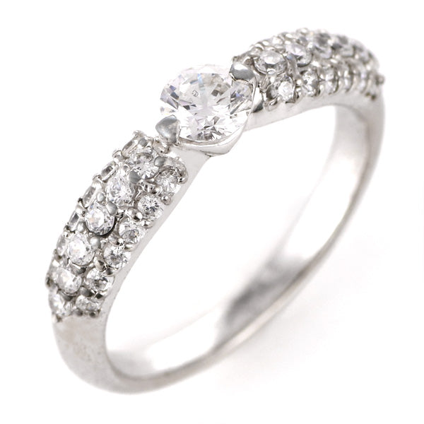 PT900 ダイヤモンド 0.3ct パヴェデザイン リング 鑑別書付