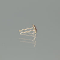 【1点物】K10 ナチュラルダイヤモンド ピンク ヘキサゴンカット ミル ピアス