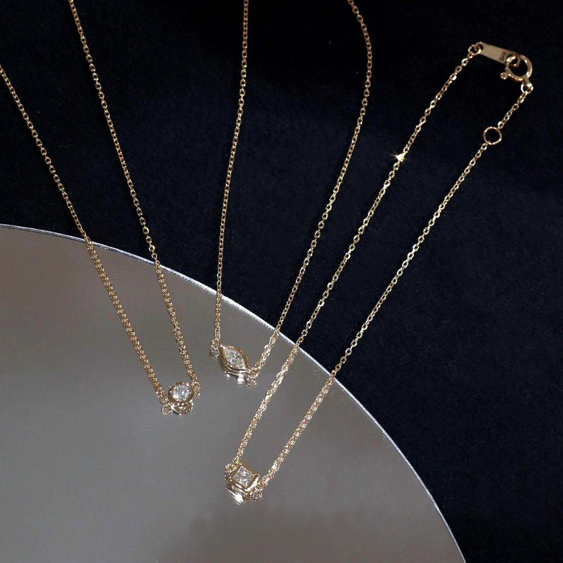 K10 ダイヤモンド 0.1ct 覆輪 マーキスカット ブレスレット