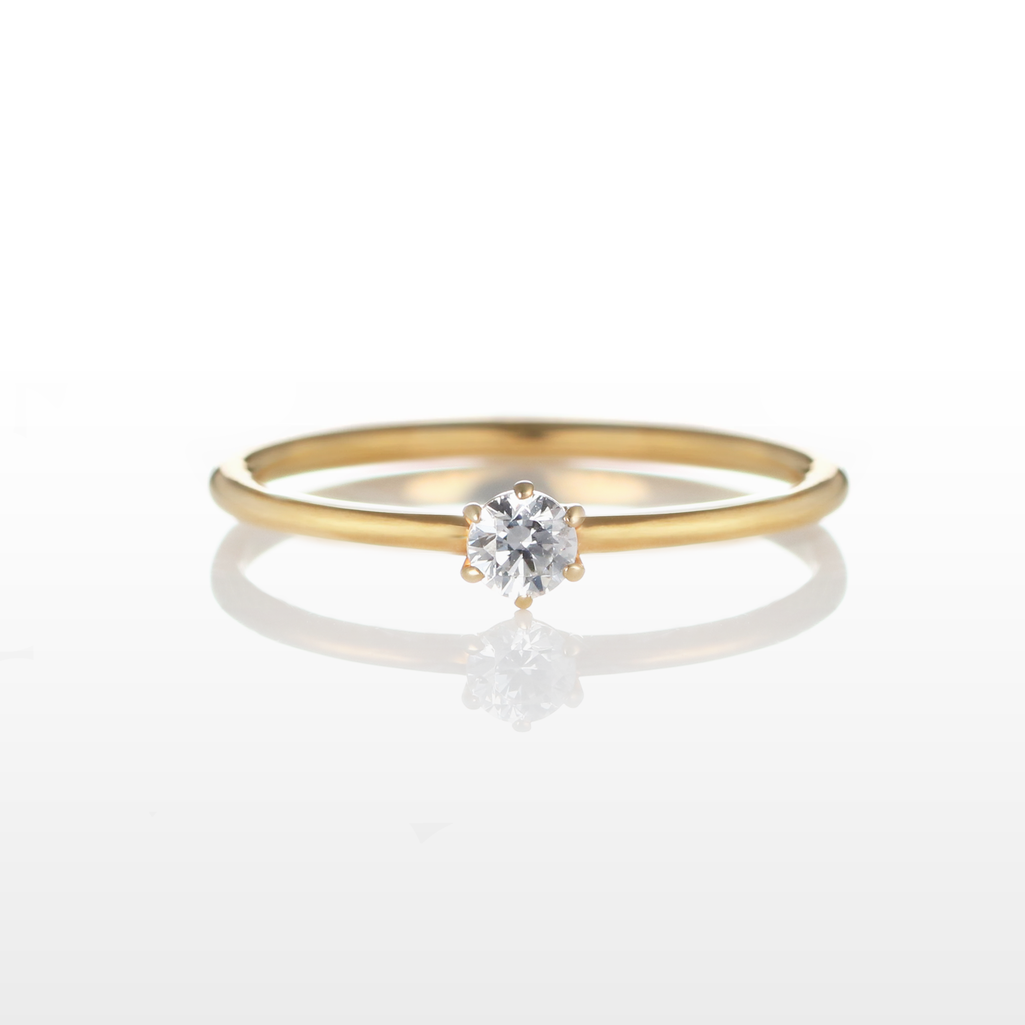 PT900 K18 ダイヤモンド 0.1ct ストレート リング