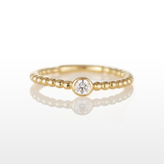 PT950 K18 0.1ct ダイヤモンド TSUBOMI ボール リング